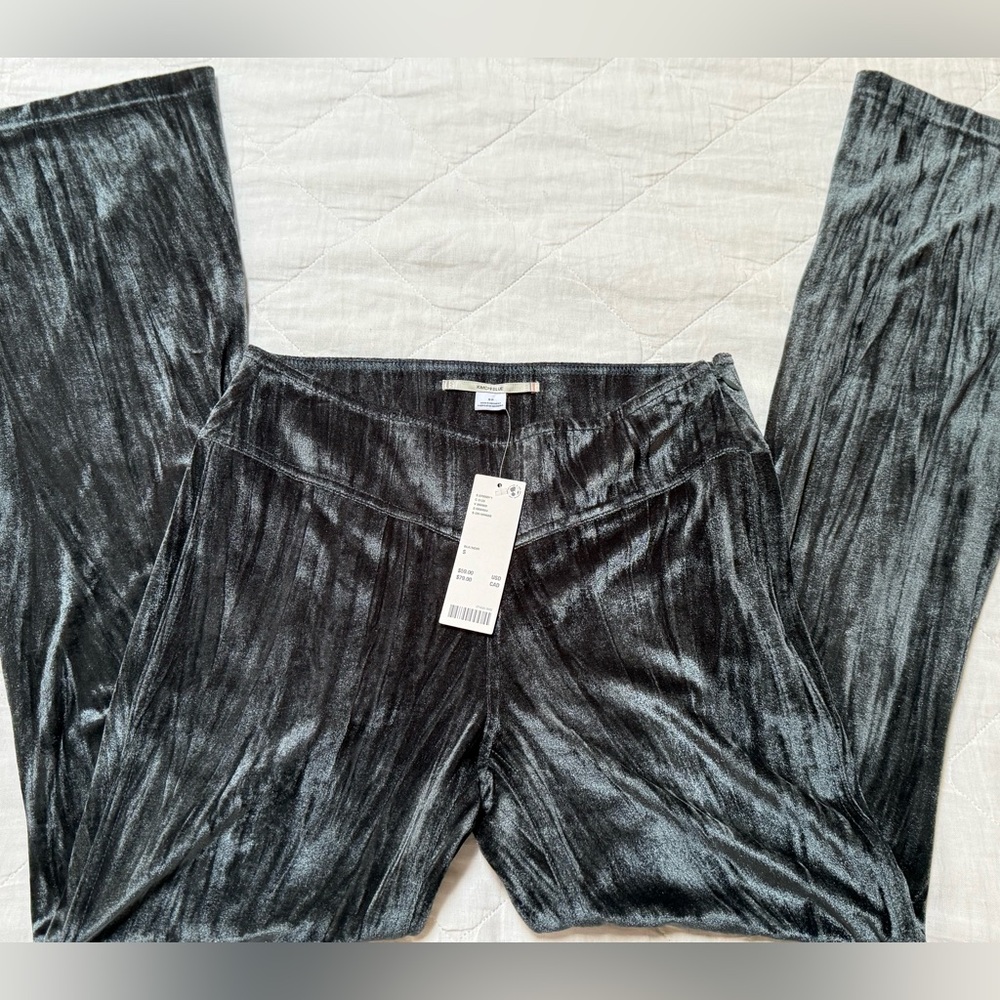 Womans urban outfitters crushed velvet black noir pant